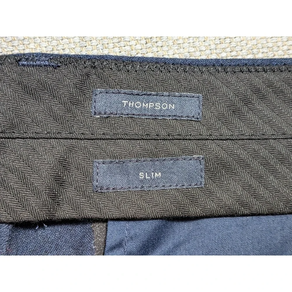 J.CREW Thompson Men's 36x32 Navy Blue Flex The Wool Slim Fit Dress Pants Office